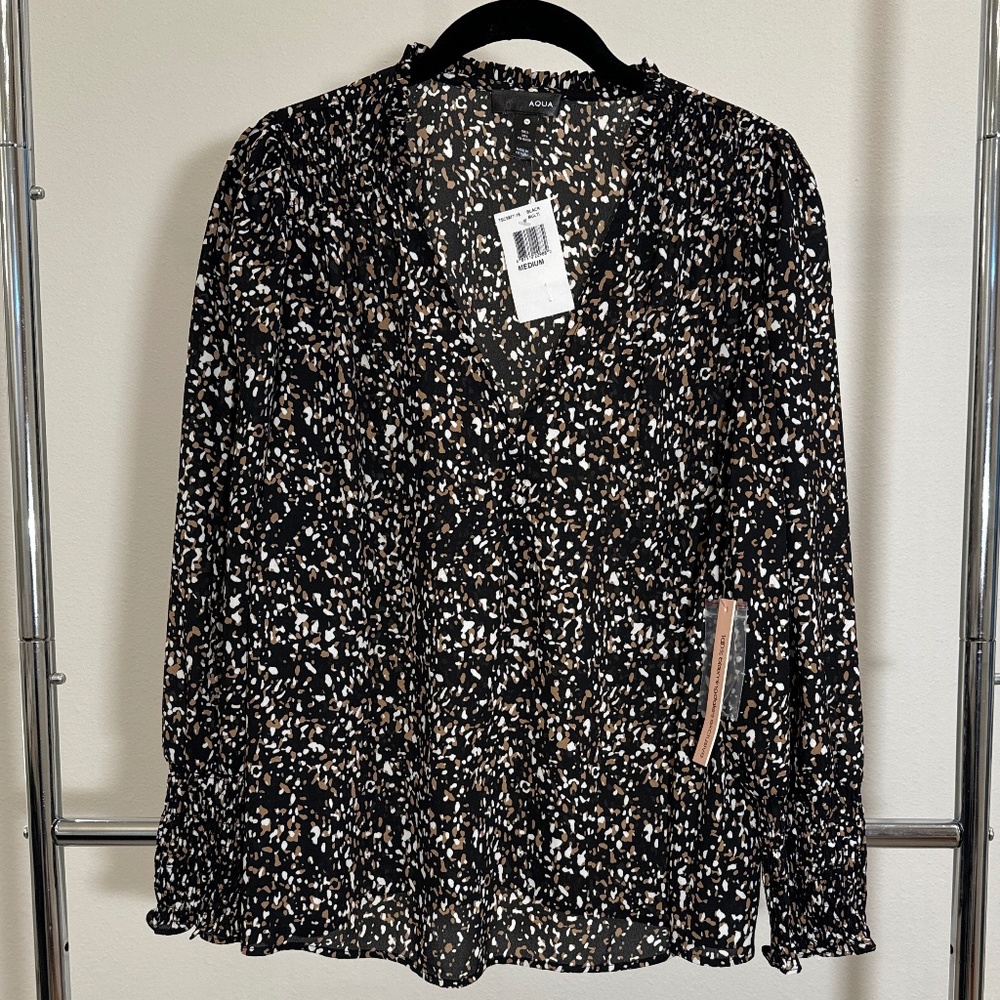 Aqua Long Sleeve Blouse NWTs